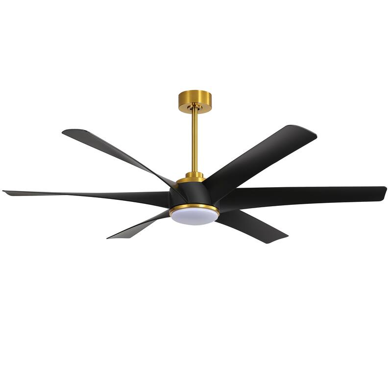 65-in Gold Large Indoor Ceiling Fan with Light Remote-6 blade