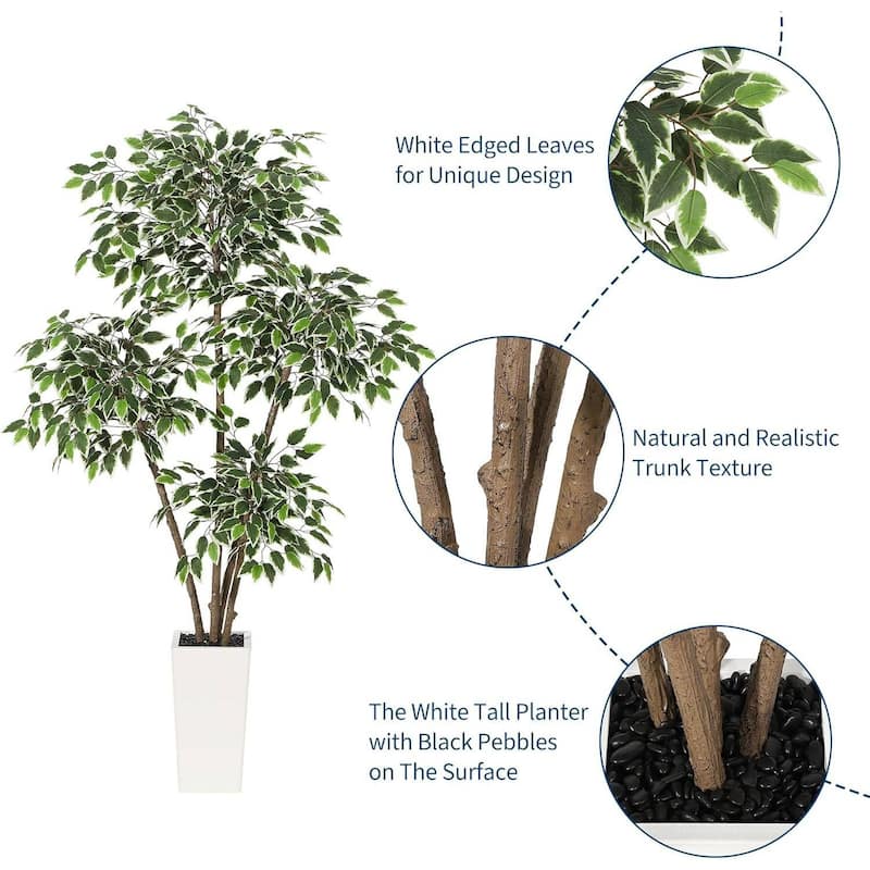 Artificial Faux Floor Plant, Ficus Tree for Home Decor
