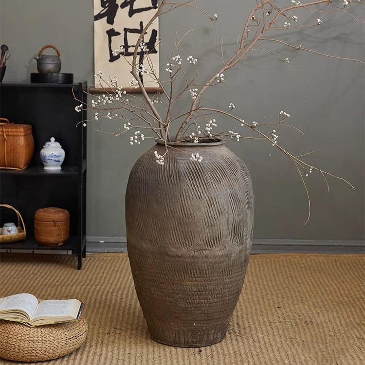 RusticReach Large Floor-Standing Clay Pot