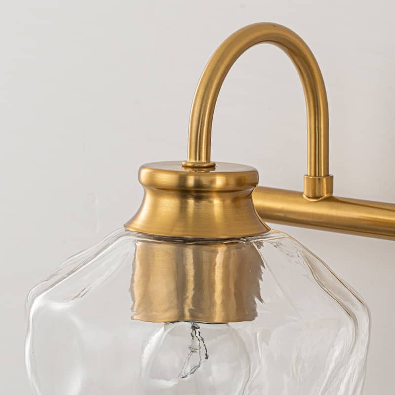 Modern 3/4-lights Bathroom Dimmable Vanity Lights Wall Sconces with Glass Shade