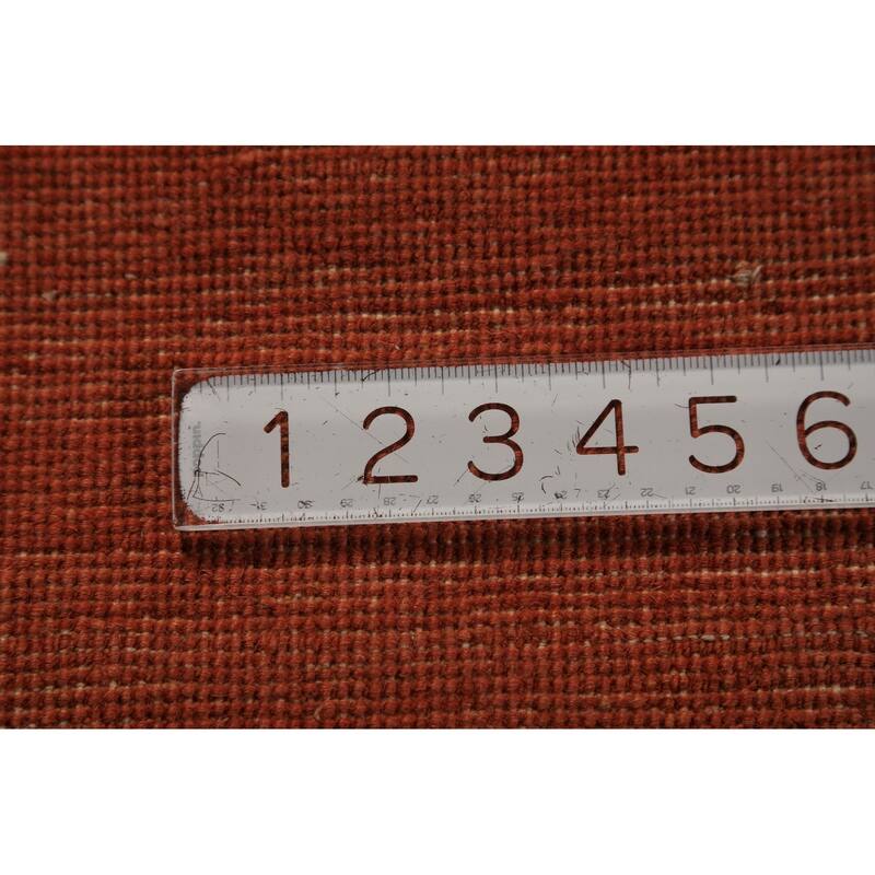 Striped Orange Gabbeh Modern Rug Handmade Wool Carpet - 4'9" x 6'6"