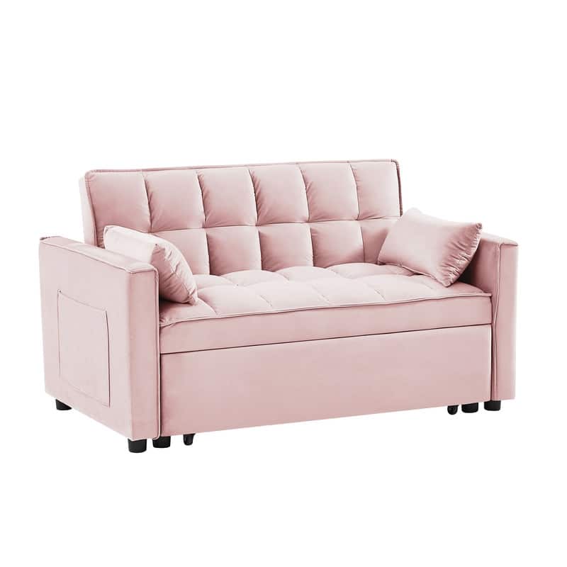 55-inch 3-in-1 Multifunctional Velvet Sofa Bed for Living Room