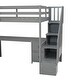preview thumbnail 7 of 7, Twin Loft Bed with Desk & Storage Drawers - Gray