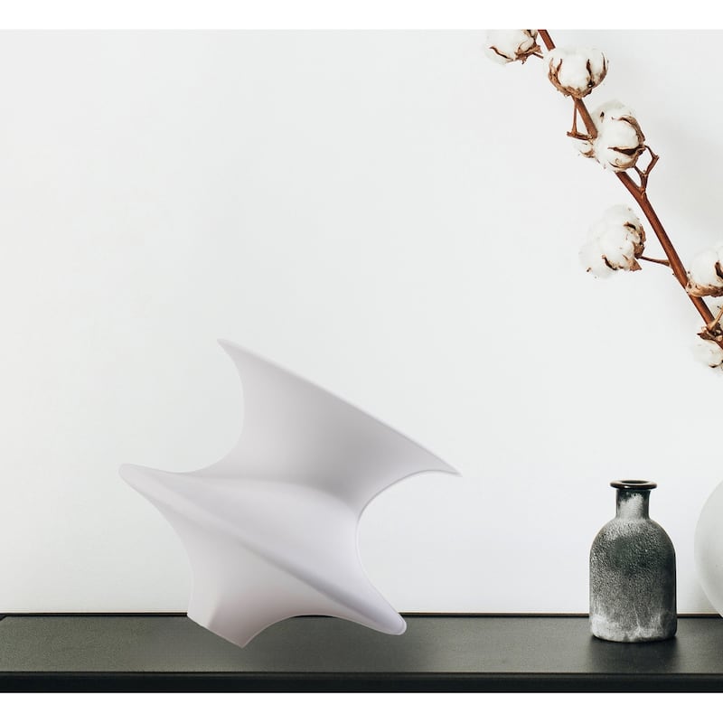 10 Inch Wide White Ceramic Vase