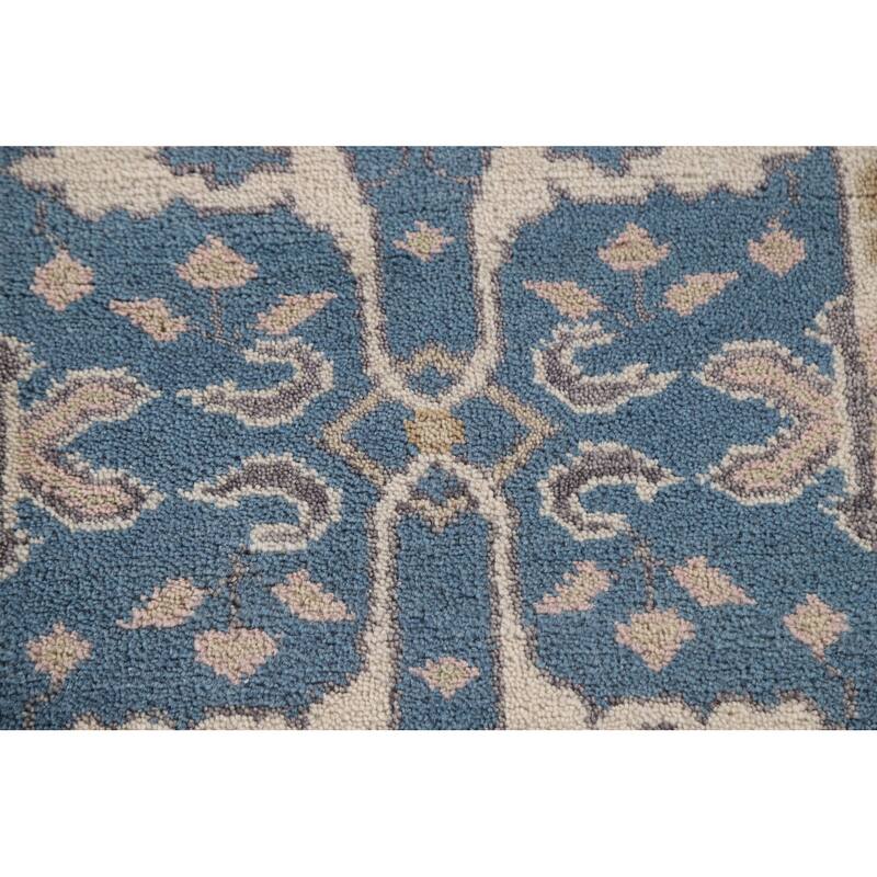 Blue Oushak Indian Runner Rug Handmade Wool Carpet - 2'6"x 9'9"
