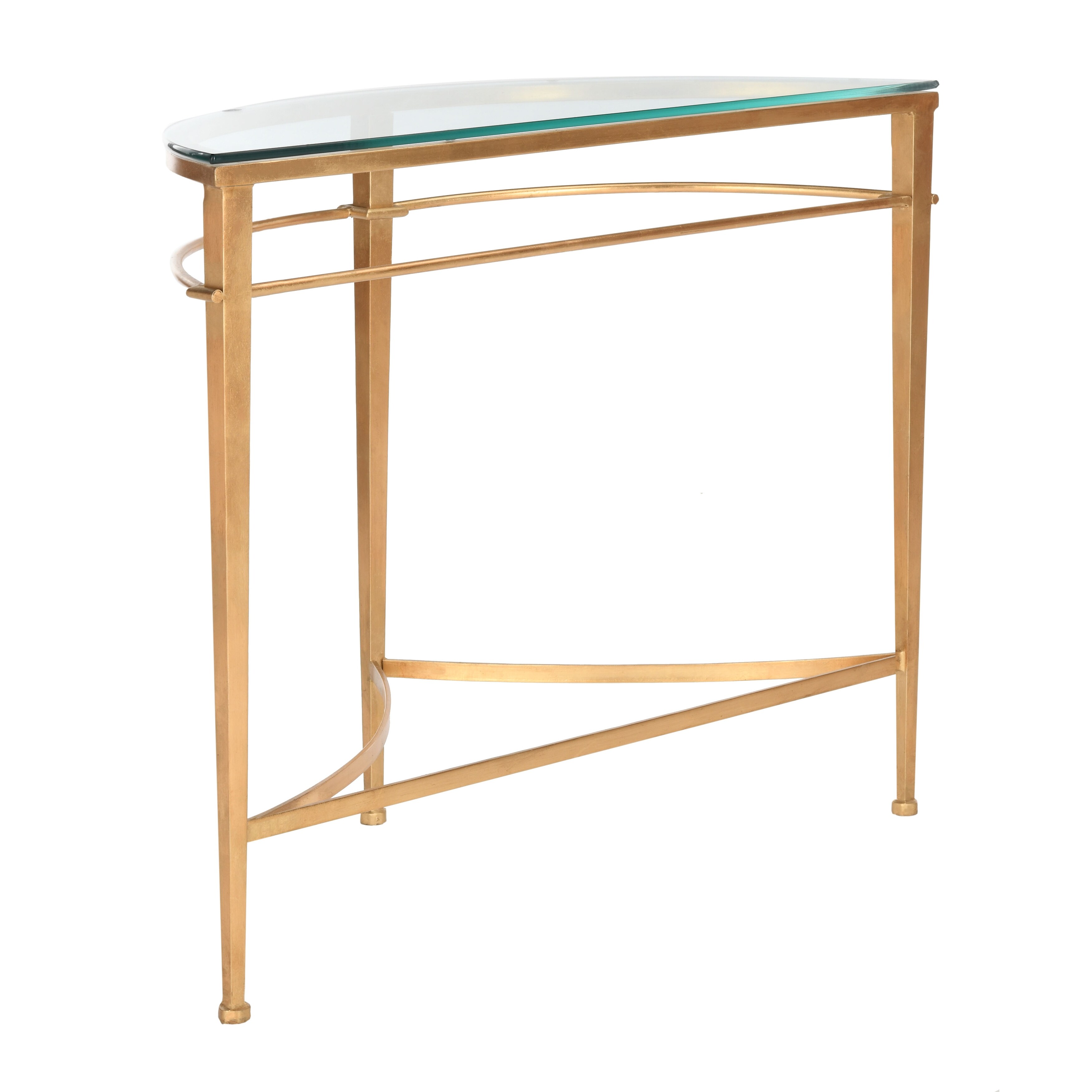 SAFAVIEH Couture Viggo Antique Gold Glass サイドテーブル SAFAVIEH Couture Baur Antique Gold Glass Console Table - 36