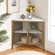 preview thumbnail 7 of 11, Javlergo Corner Table Modern Triangle 3-tier Storage Shelf with 2 Doors for Living Room Bedroom Office