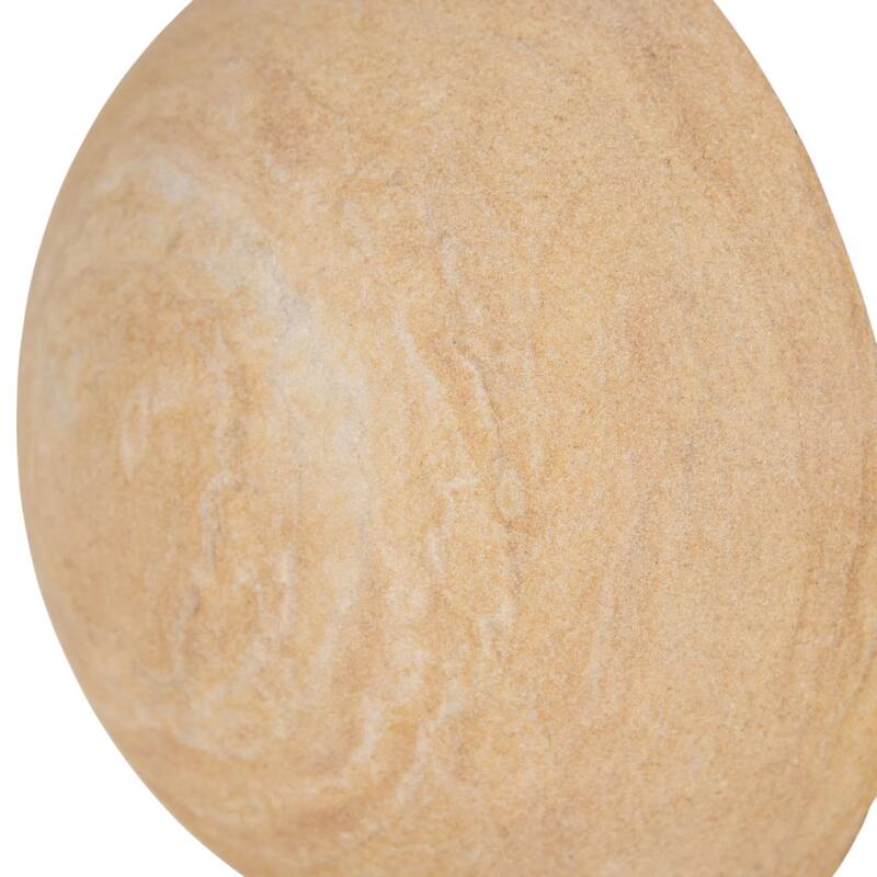 HomeRoots Set of Two Beige Stone Orb Decorative Bookends - 5.50 in. x 5.25 in. x 5.50 in.