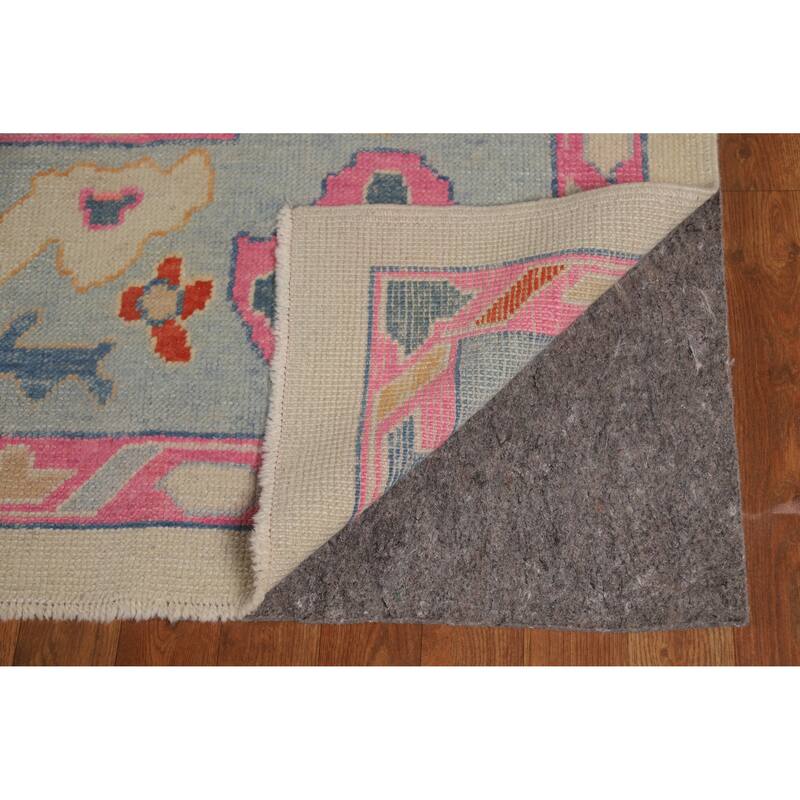 Hand Knotted Oriental 100% Wool Carpet Transitional All-Over Beige & Ivories Oushak Area Rug - 12' 3'' X 9' 3''