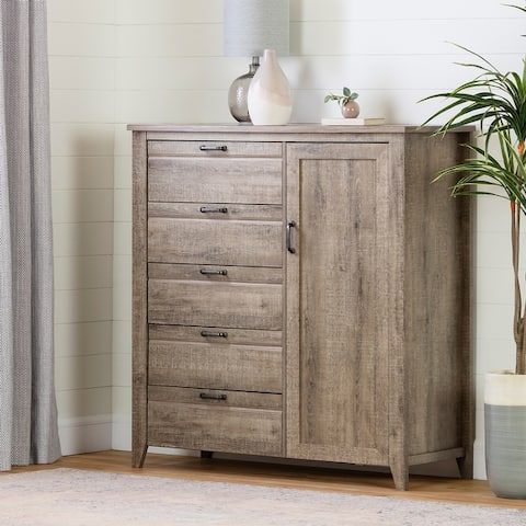 South Shore Lionel Door Chest with 5 Drawers