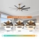 preview thumbnail 10 of 16, 65" Aged Brass 8-Blade Windmill Ceiling Fan with Light and Remote