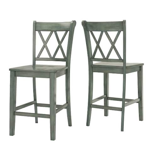 Elena Antique Grey Extendable Counter Height Dining Set - Double X Back by iNSPIRE Q Classic