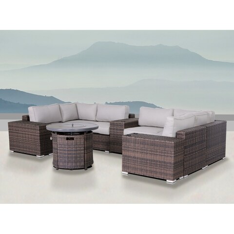 LSI Brown 10 Piece Sectional Seating Group With Cushions