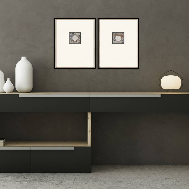 Angelic Intaglio S/2 Mixed Media Framed Art Under Glass - White