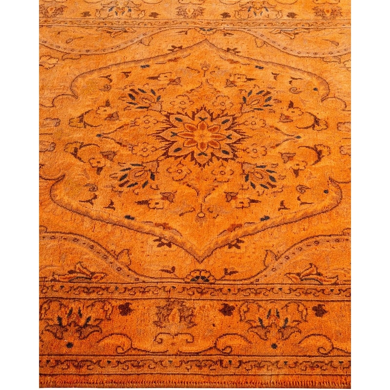 Overton Hand Knotted Wool Vintage Inspired Modern Contemporary Overdyed Gold Area Rug - 3' 1" x 5' 3"