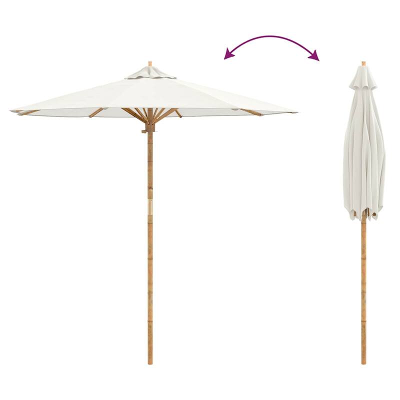 vidaXL Garden Parasol Cream White 85.4x90.6 in Bamboo - 85.4 X 85.4 X 90.6 in