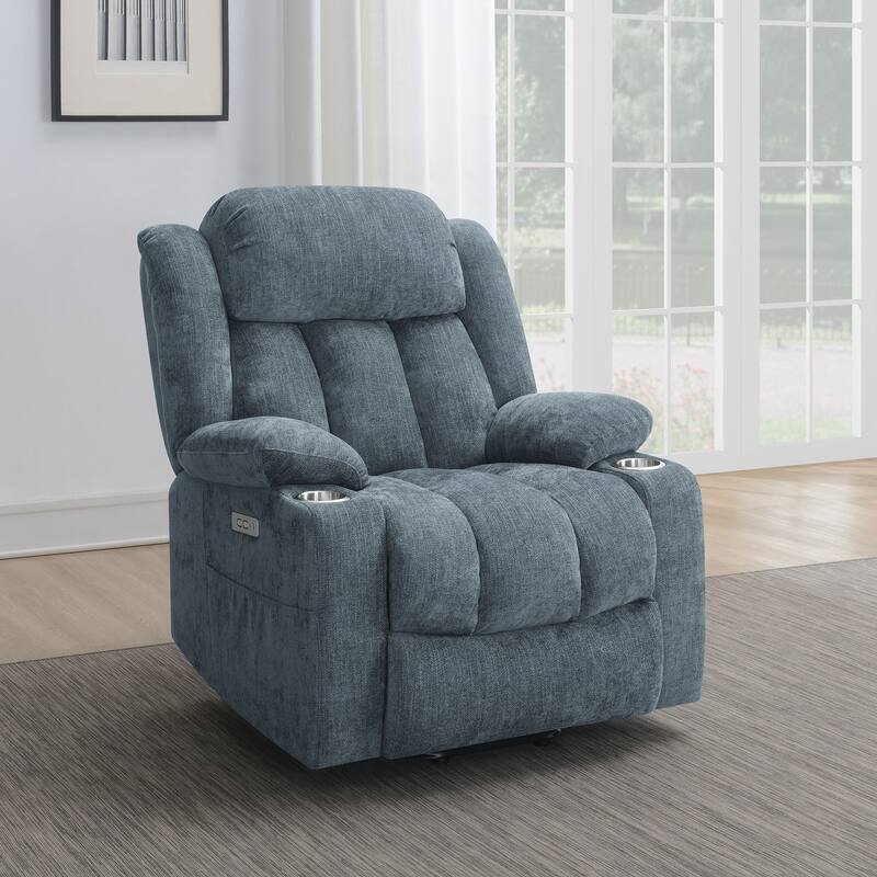 Beca Slate Blue Upholstered Power Lift Recliner