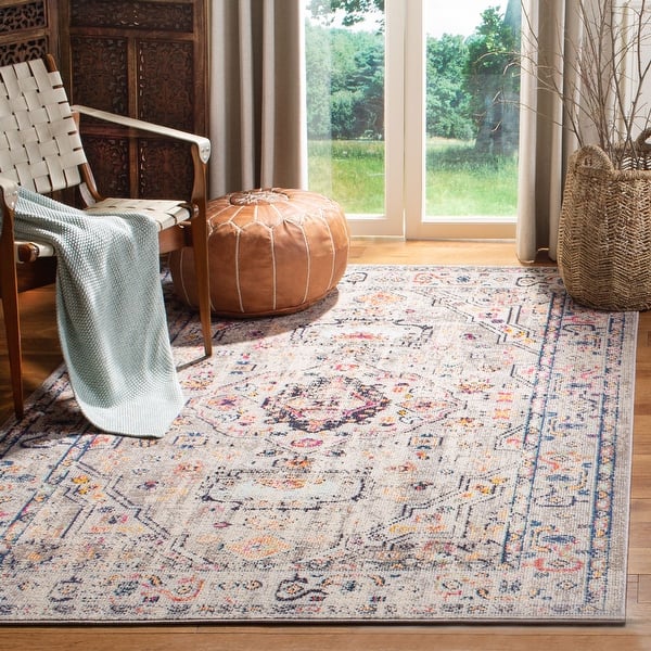 slide 1 of 1, SAFAVIEH Madison Andra Boho Oriental Distressed Rug - Grey/Blue - 4' x 6'