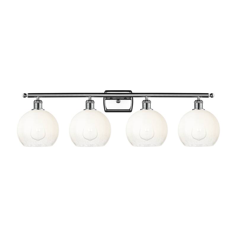 Innovations Lighting Endless Possibilities Ballston - Brookhaven Globe - 4 Light 38" Bath Vanity Light - Polished Chrome/Opal