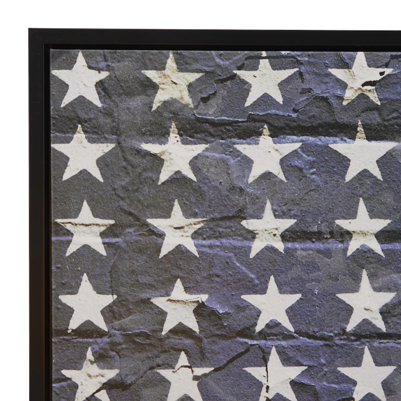 Wood American Flag Wall Decor with Black Frame - Red - Roche River Decor
