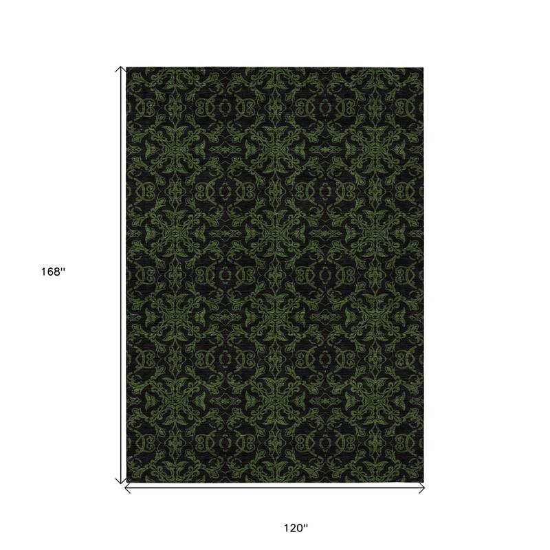 HomeRoots Medallion Transitional Rectangle Outdoor Rug