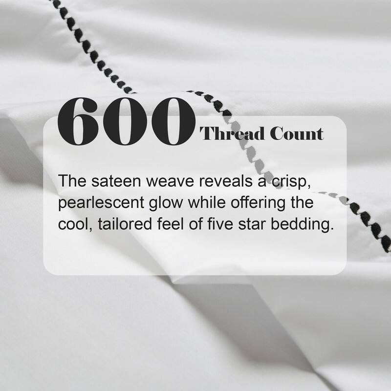 Superior Imperia Cotton Blend Embroidered 600 Thread Count Pillowcases, Set of 2