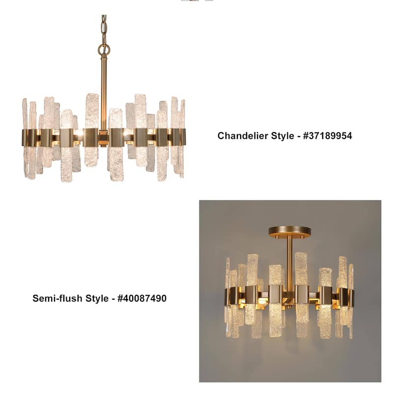 Mid-Century Modern 3 Lights Semi-flush Mount Drum Ceiling Lights Foryer with Crystal Glass Shade - D14'' x H12''