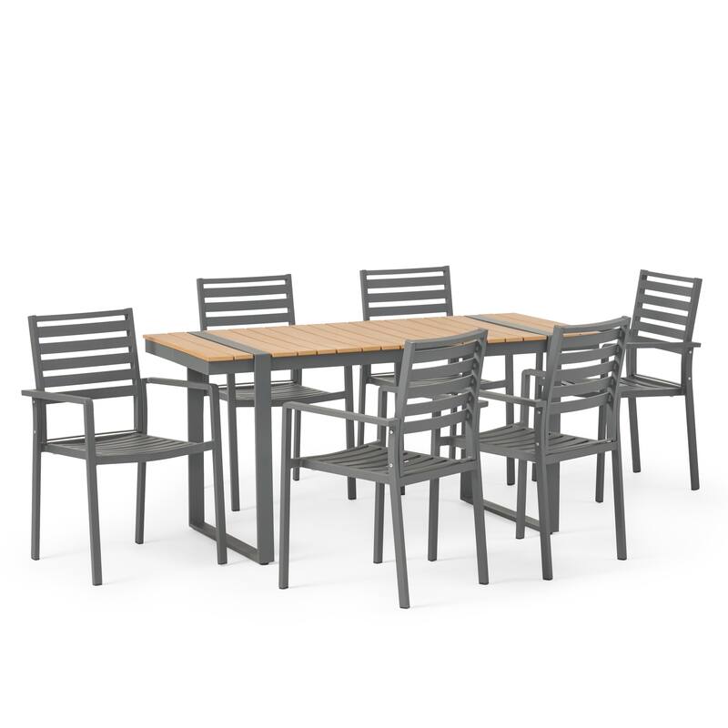 Cibola Outdoor Aluminum Outdoor 7 Piece Dining Set by Christopher Knight Home