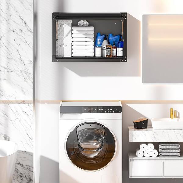 Metal Garage Hanging Storage Wall Mounted with Flip Up Door Bed Bath & Beyond 39889005