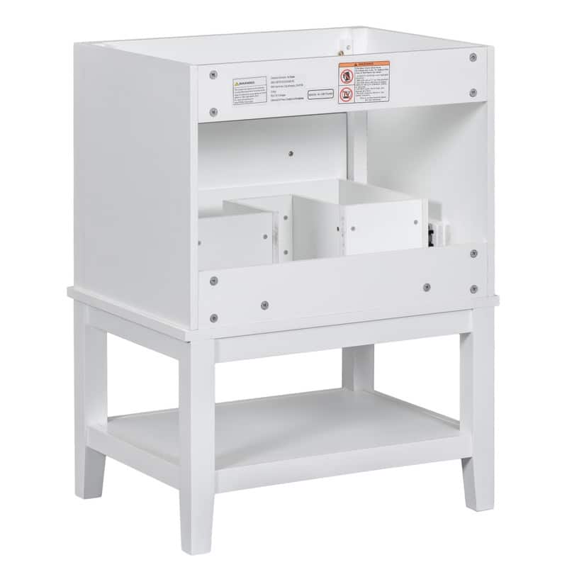 Solid Wood Frame 24" Bathroom Vanity Without Sink, with Drawer and Shelf