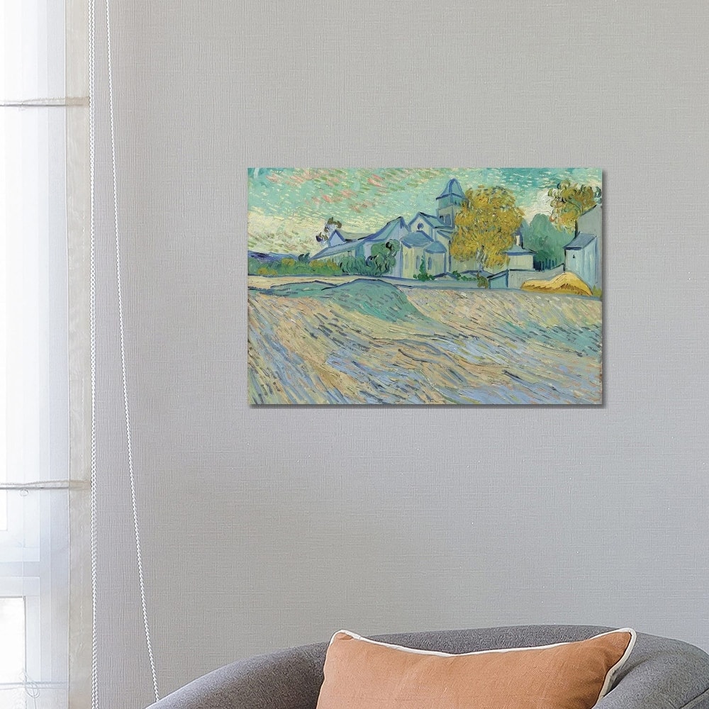 iCanvas "Vue de L'Asile et de la Chapelle de Saint-Remy, 1889 " by Vincent van Gogh Canvas Print