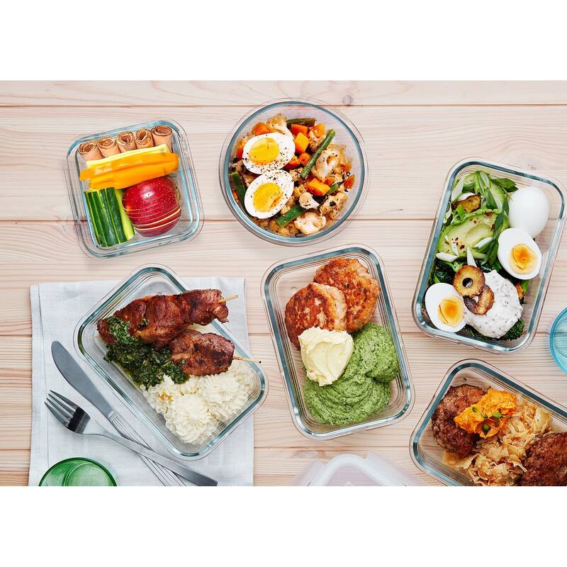 30 Pieces Glass Food Storage Containers with Upgraded Snap Locking Lids,Glass Meal Prep Containers Set