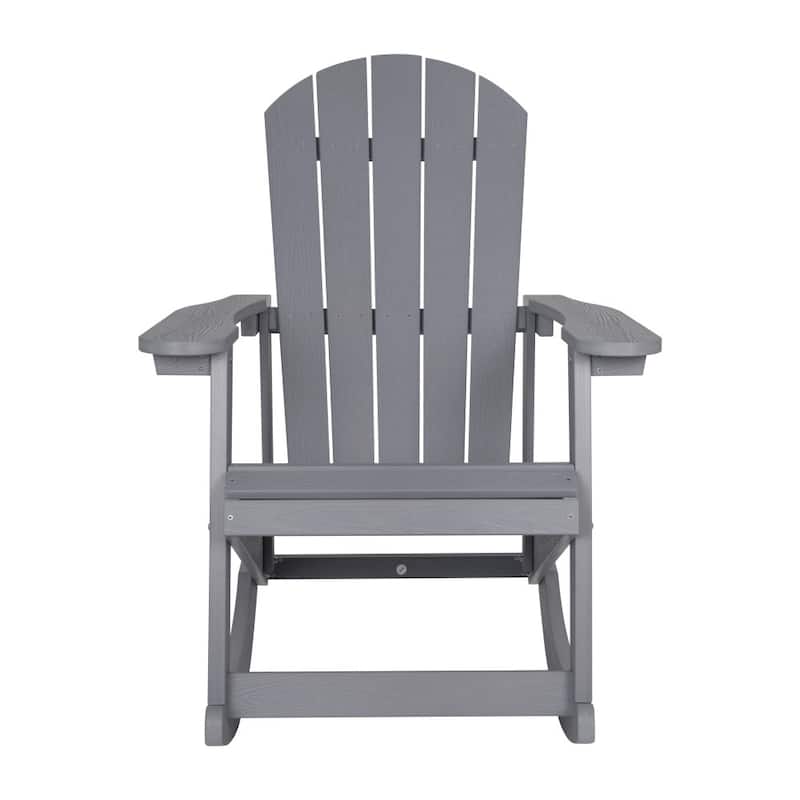 All Weather Polyresin Wood Rocking Adirondack Chair