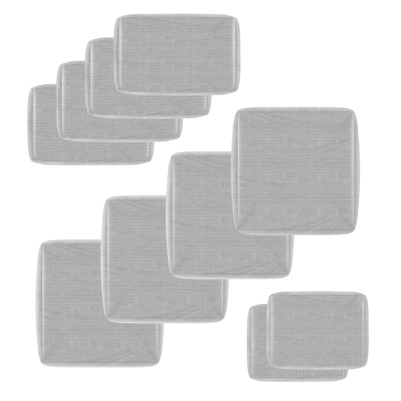 FINCATI 25.6" × 25.6" Outdoor Cushion Cover, Replacement Slipcover for Sofa Cushions, Patio Seat Cover 25.6 Inches (COVER ONLY!) - 10 Pieces - Light Grey