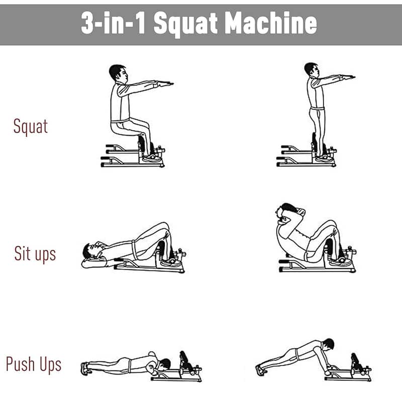 Soozier Multifunctional Abs Glutes Quads Training Workout Exercise Machine - Black