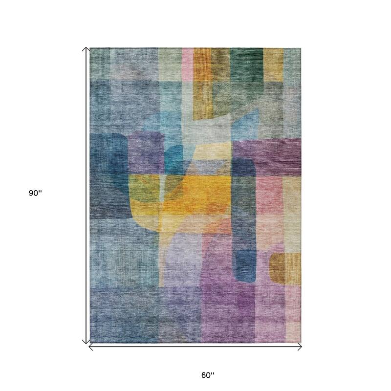 HomeRoots Abstract Transitional Rectangle Outdoor Rug