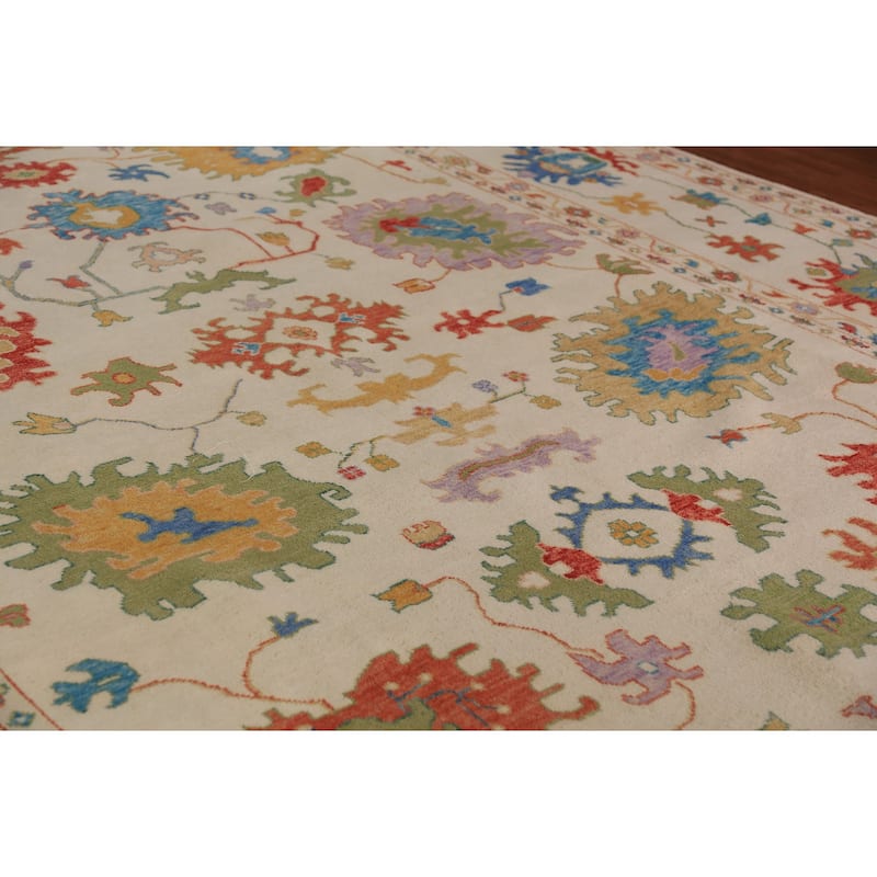 All-Over Floral Oushak Oriental Large Area Rug Handmade Wool Carpet - 11'10" x 14'9"