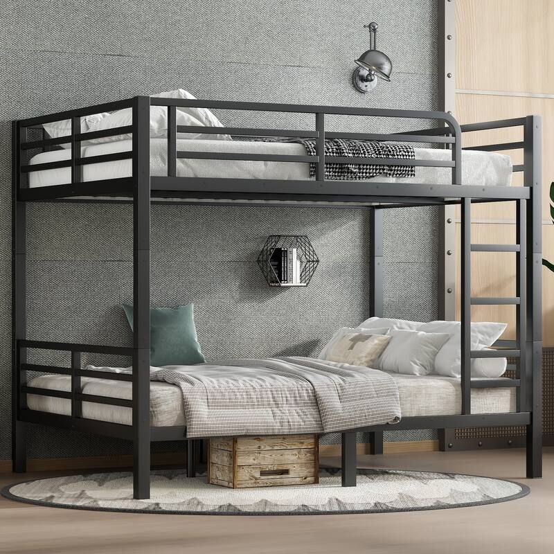 Metal Bunk Bed for Teens and Adults, Space-Saving Design, Noise Reduced