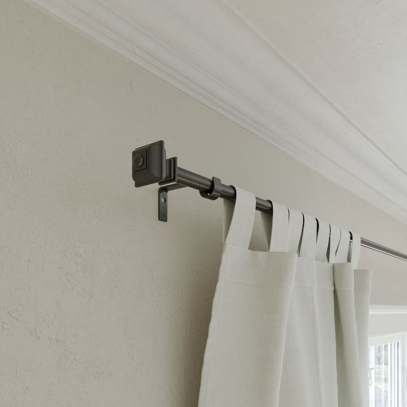 Acroma Streamlined Adjustable Curtain Rod Black - 120 to 170 inches