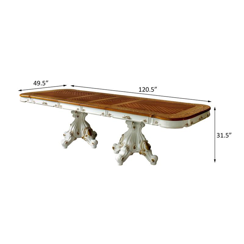 Deveraux Antique Pearl and Cherry Oak Dining Table