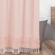 preview thumbnail 3 of 3, Pink Boho Bohemian Bathroom Fabric Bath Shower Curtain - Solid Blush Shabby Chic Princess Luxurious Luxury Elegant Tassel Fringe