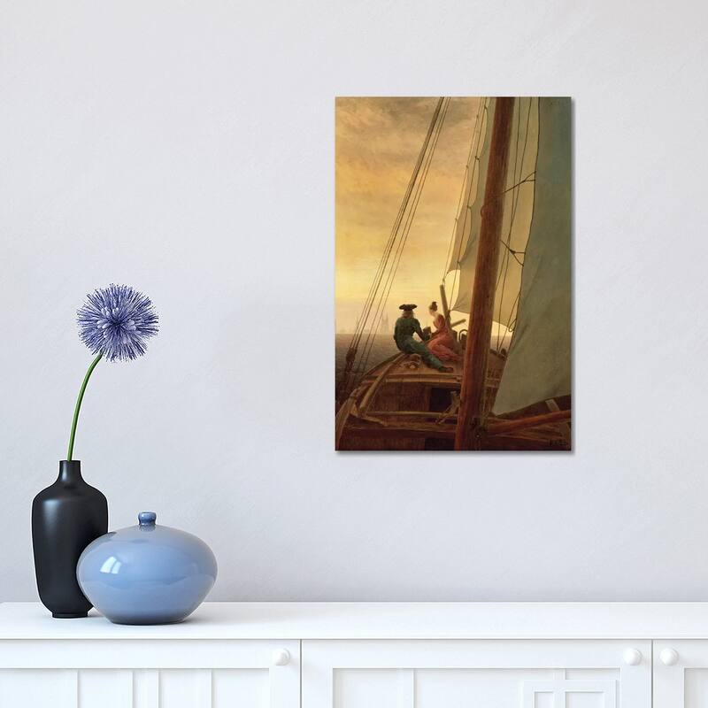 iCanvas "On Board A Sailing Ship, 1819" by Caspar David Friedrich Canvas Print - 18x12x1.5