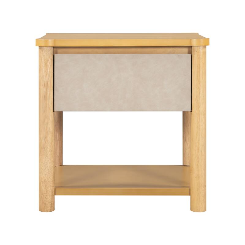 Roomfitters Set of 2 Nightstands with Storage Shelf, Mid Century Modern Bedside Tables for Living Room