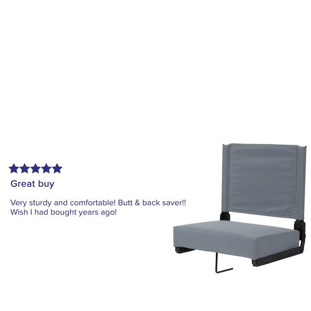 2 Pack 500 lb. Rated Lightweight Stadium Chair-Handle-Padded Seat