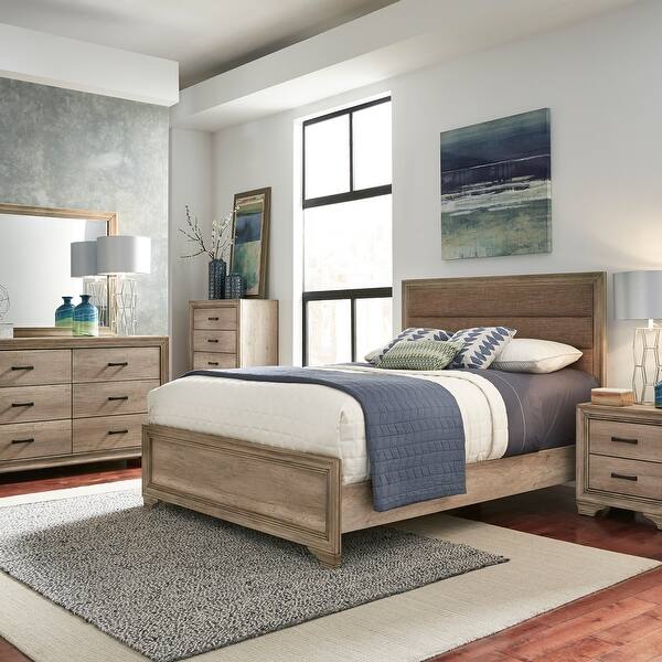 Liberty Furniture Sun Valley Upholstered Bed, Dresser & Mirror 
