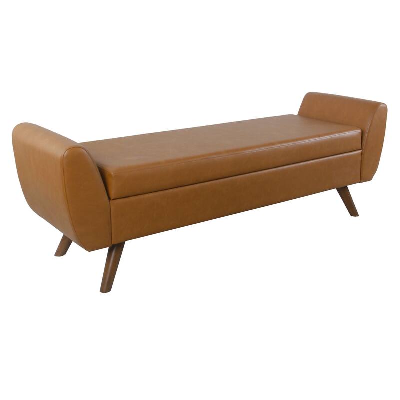HomePop Modern Storage Bench with Wood Legs