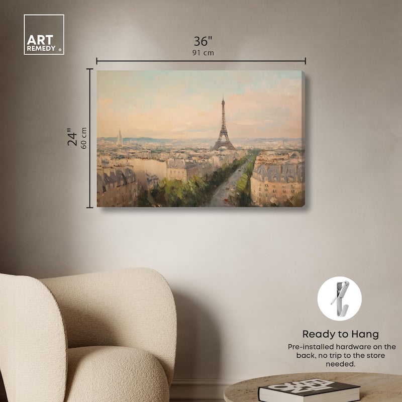 Early Morning Paris Canvas by Art Remedy, Gallery Wrapped