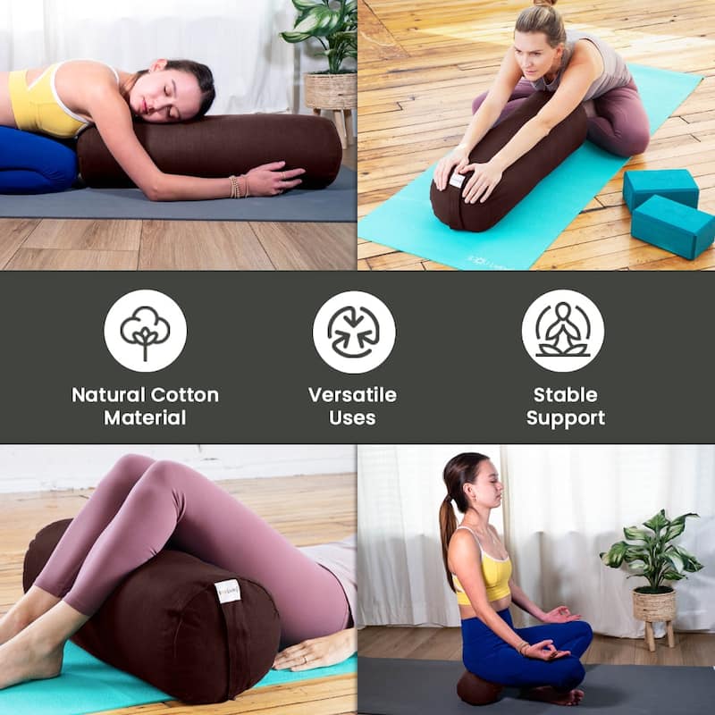 Sol Living Cylindrical Yoga Bolster Mini Meditation Cushion - Cotton - 14" x 6" x 6"