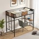 preview thumbnail 1 of 7, Costway Twin Size Loft Bed with Desk & Shelf Safety Guardrail & Ladder Black - See Details