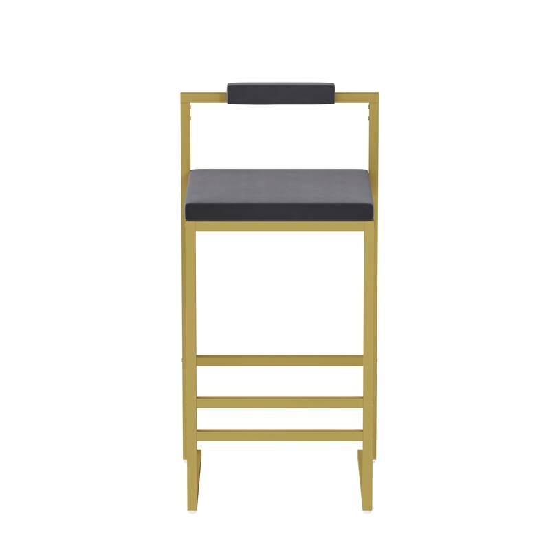 Modern Design in Gold Frame Velvet Upholstered Bar Stools Set of 2